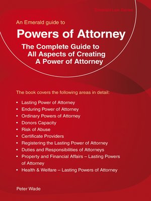 cover image of Emerald Guide to Powers of Attorney